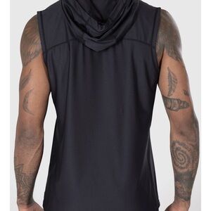 Alpha Prime Men's Black Sleeveless Athletic Hoodie